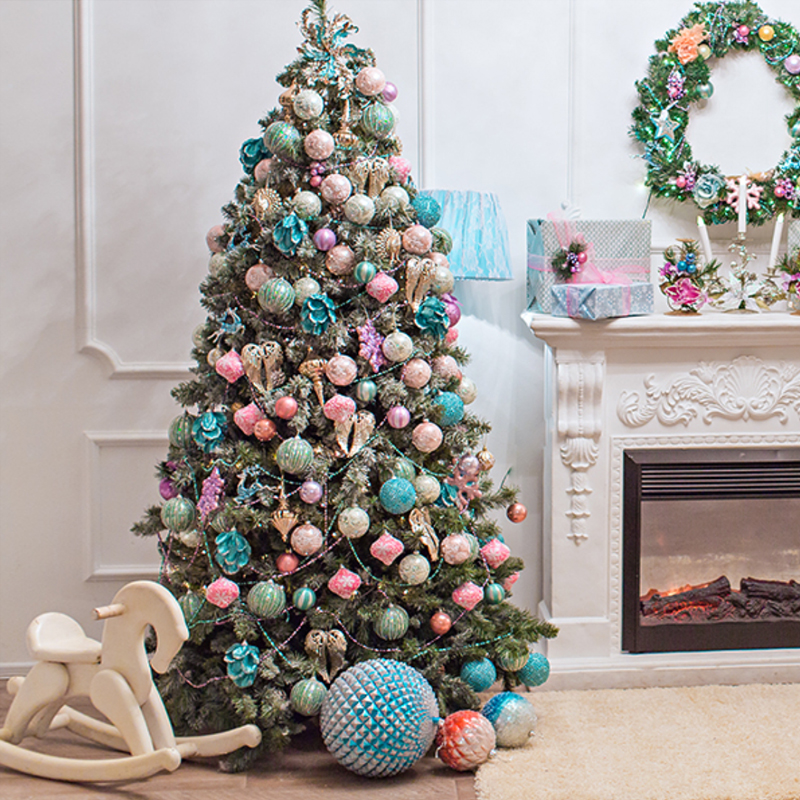 Дизайнерская Елка украшенная Розовым и Голубым декор Pink and Blue Decor Розовый Зеленый Голубой Дизайнерская Елка украшенная Розовым и Голубым декор Pink and Blue Decor Розовый Зеленый Голубой во Владивостоке | Loft Concept