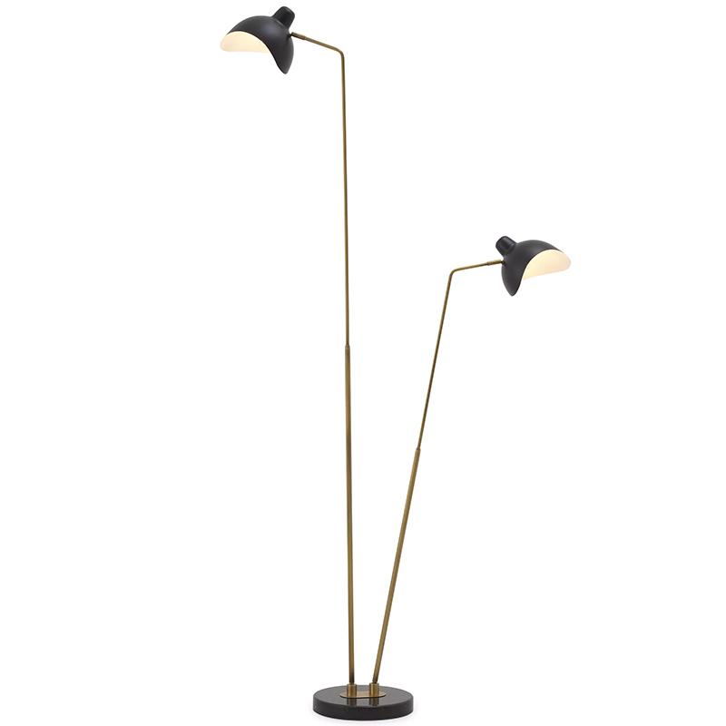 Торшер Eichholtz Floor Lamp Asta Double Черный Черный Мрамор Nero Латунь Торшер Eichholtz Floor Lamp Asta Double Черный Черный Мрамор Nero Латунь во Владивостоке | Loft Concept