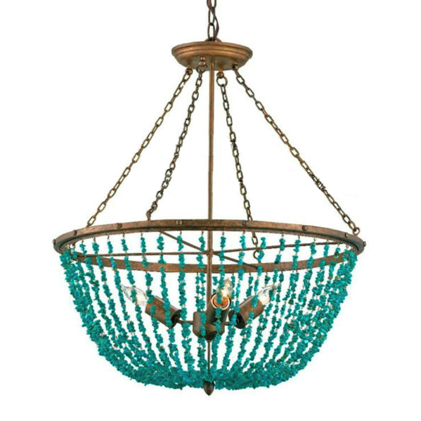 Люстра Turquoise Stone Chandelier Бирюзовый Люстра Turquoise Stone Chandelier Бирюзовый во Владивостоке | Loft Concept