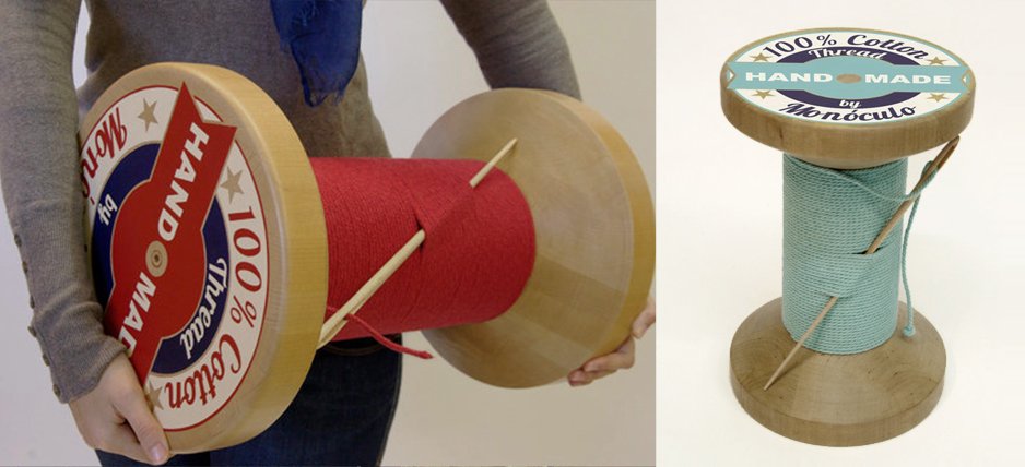 Дизайнерский табурет Thread Reel Wooden Stool - Loft-Concept во Владивостоке