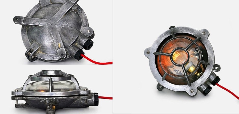 Настенная лампа Steampunk Cage Glass Edison Wall Lamp Round Настенная лампа Steampunk Cage Glass Edison Wall Lamp Round - Loft-Concept во Владивостоке