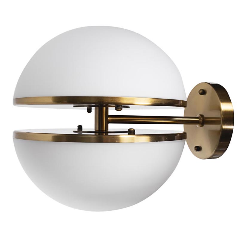Бра Sphere Sconce Белое матовое стекло Латунь Бра Sphere Sconce Белое матовое стекло Латунь во Владивостоке | Loft Concept
