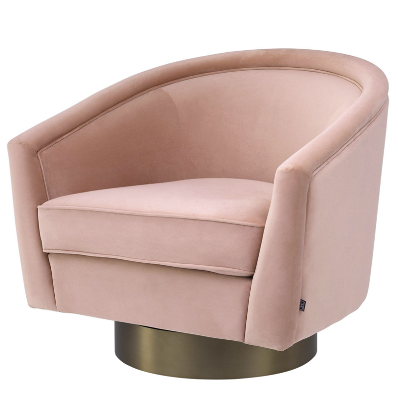 Кресло Eichholtz Swivel Chair Catene nude Розовый пастельный матовое золото Кресло Eichholtz Swivel Chair Catene nude Розовый пастельный матовое золото во Владивостоке | Loft Concept
