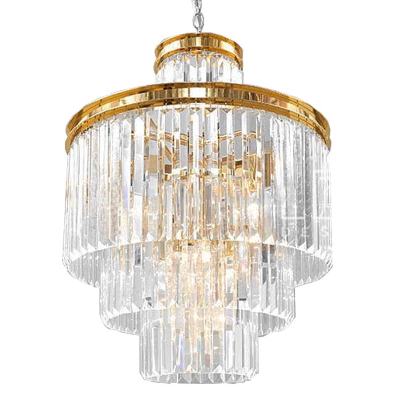 Люстра RH Odeon Chandelier Four Gold 50  Прозрачное Стекло Золотой во Владивостоке | Loft Concept 