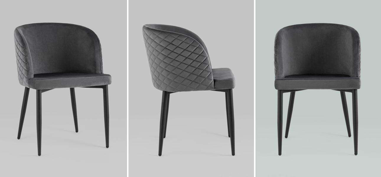 Стул Oscar Chair Серый Велюр - фото