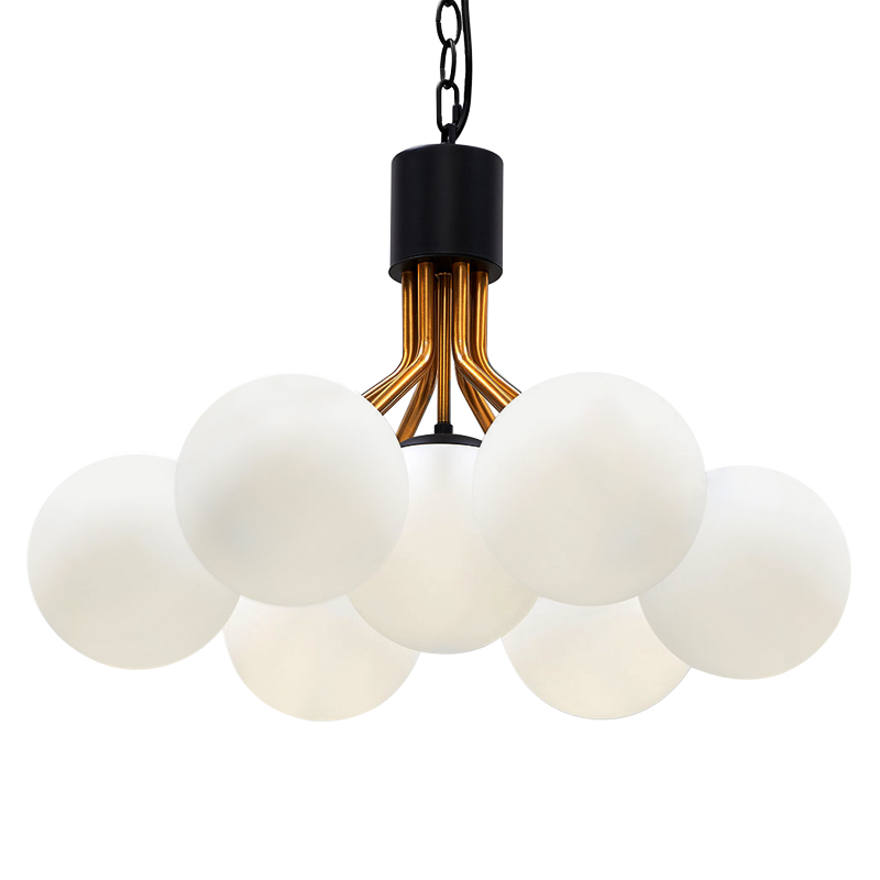 Люстра Berries Chandelier White Balloons Bronze Black 7 Белый Бронза Черный Люстра Berries Chandelier White Balloons Bronze Black 7 Белый Бронза Черный во Владивостоке | Loft Concept