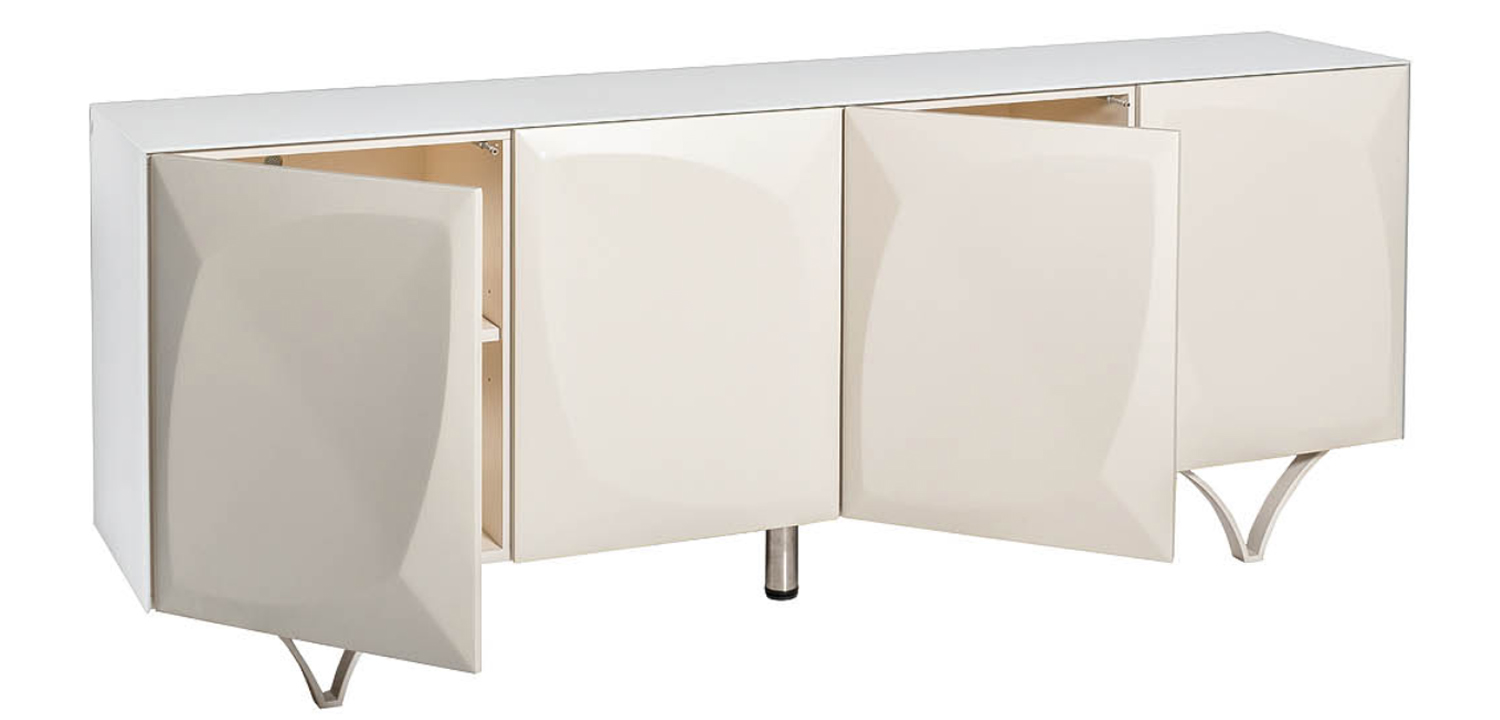 Комод с рельефным фасадом White Orchid Rectangular Белый - фото