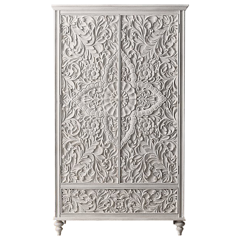 Шкаф Indian Antique White Furniture Cabinet белый Белый Шкаф Indian Antique White Furniture Cabinet белый Белый во Владивостоке | Loft Concept