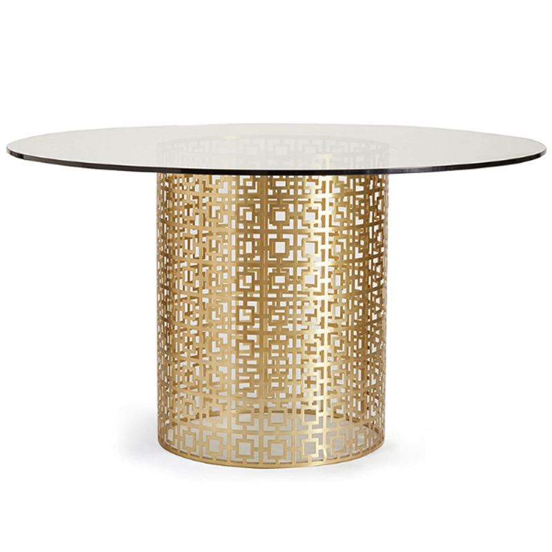 Обеденный стол Jonathan Adler Nixon Dining Table столешница Стекло Золотой Прозрачный Обеденный стол Jonathan Adler Nixon Dining Table столешница Стекло Золотой Прозрачный во Владивостоке | Loft Concept