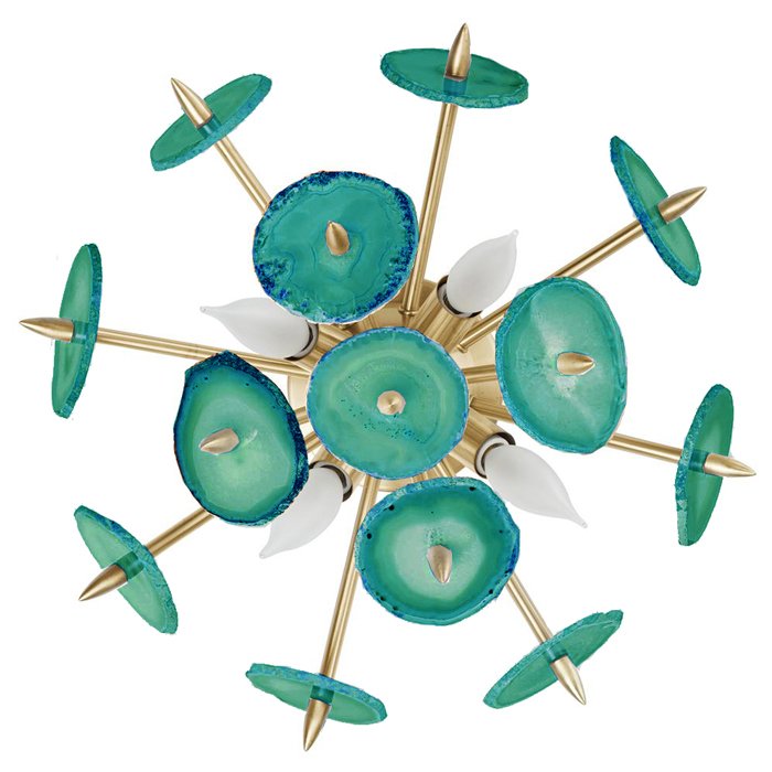 Бра Emporium Green Agate Burst Sconce Brass Латунь Бирюзовый во Владивостоке | Loft Concept 