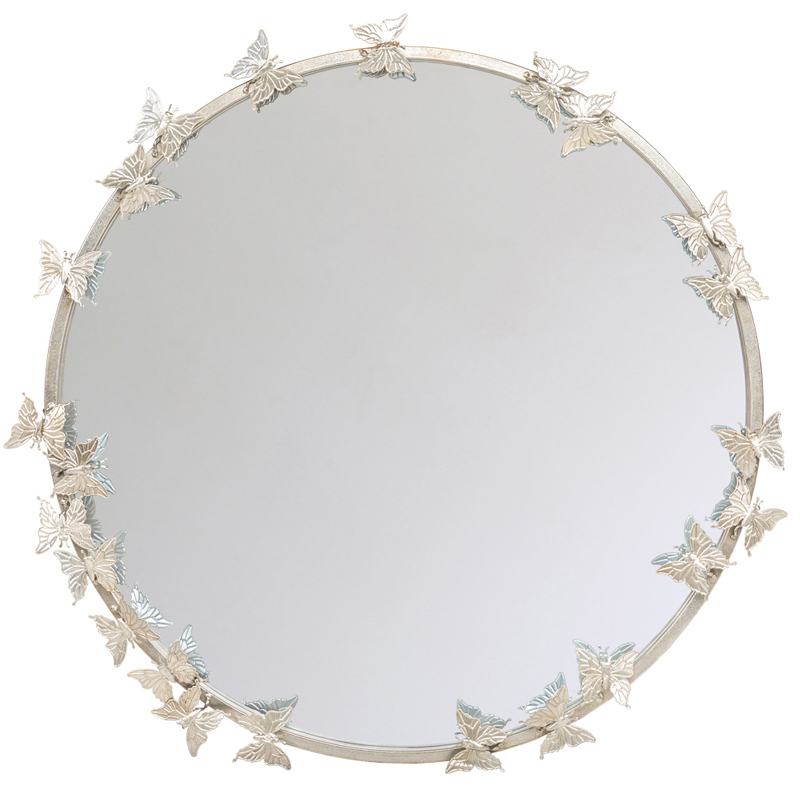 Зеркало Butterflies Circle Silver Mirror Зеркало Butterflies Circle Silver Mirror во Владивостоке | Loft Concept