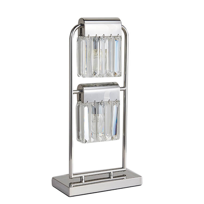 Настольная лампа Crystal Pendants chrome 2 Хром Прозрачное Стекло Настольная лампа Crystal Pendants chrome 2 Хром Прозрачное Стекло во Владивостоке | Loft Concept