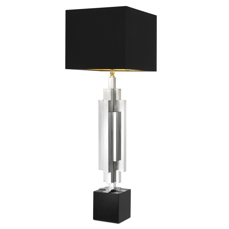 Настольная лампа Eichholtz Table Lamp Ellis Никель Черный Настольная лампа Eichholtz Table Lamp Ellis Никель Черный во Владивостоке | Loft Concept