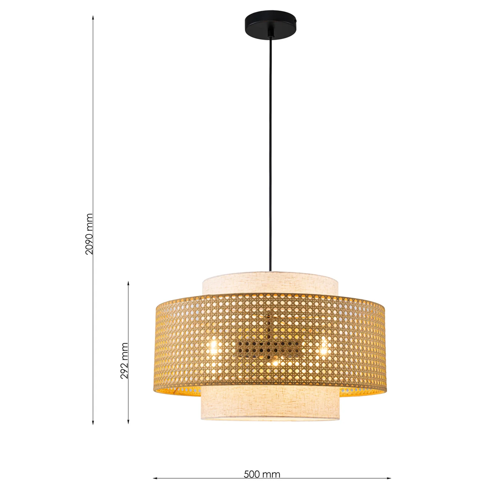 Подвесной светильник с декоративным поясом из плетеного бамбука Biuloggicu во Владивостоке