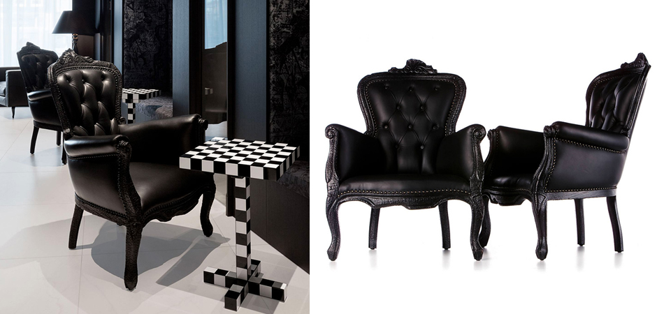 Дизайнерское Кресло Moooi Smoke обугленный эффект - фото №1