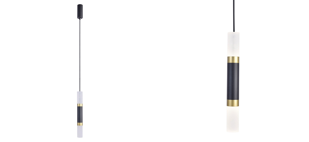 Подвесной светильник Useful Light Черный каркас с золотой вставкой - фото