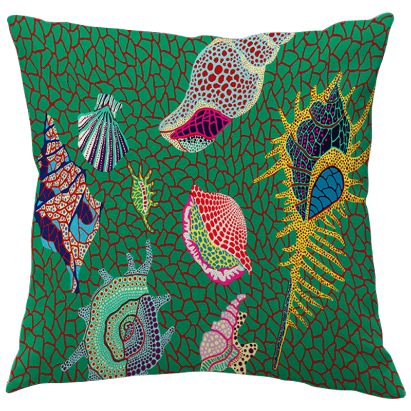 Декоративная подушка Yayoi Kusama Shell Green Зеленый Мульти Декоративная подушка Yayoi Kusama Shell Green Зеленый Мульти во Владивостоке | Loft Concept