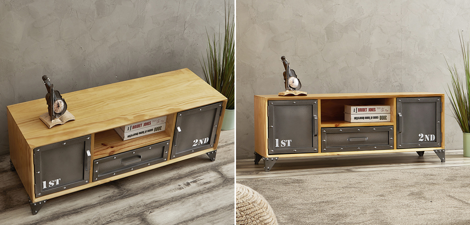 ТВ-тумба Loft Metal and Wood Double - Loft-Concept во Владивостоке