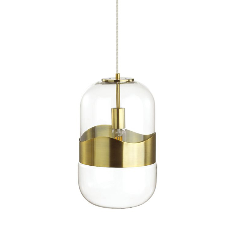 Подвесной светильник Igon Gold Hanging Lamp Золотой Прозрачный Подвесной светильник Igon Gold Hanging Lamp Золотой Прозрачный во Владивостоке | Loft Concept