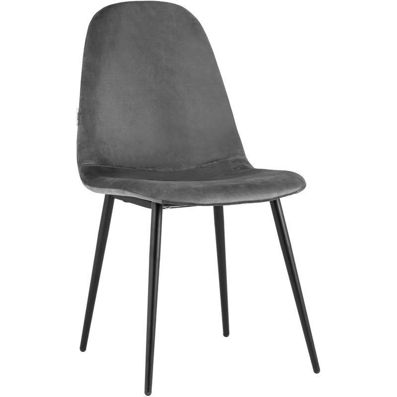 Стул Archie Chair Черные ножки Темно-Серый Велюр Серый Черный Стул Archie Chair Черные ножки Темно-Серый Велюр Серый Черный во Владивостоке | Loft Concept