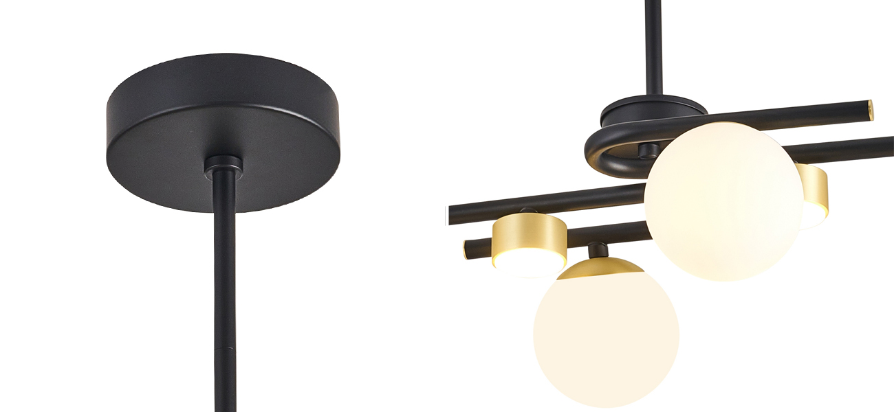 Люстра с плафонами двух видов Espolosio 6 Ламп - фото