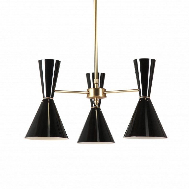 Люстра CAIRO Chandelier 3 Arm black Черный Латунь Люстра CAIRO Chandelier 3 Arm black Черный Латунь во Владивостоке | Loft Concept
