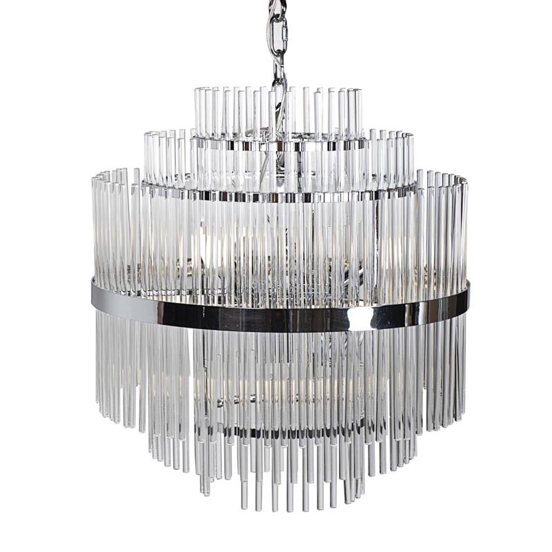 Люстра Hexagon Tube Light Multi-Tiered Chandelier Хром Люстра Hexagon Tube Light Multi-Tiered Chandelier Хром во Владивостоке | Loft Concept