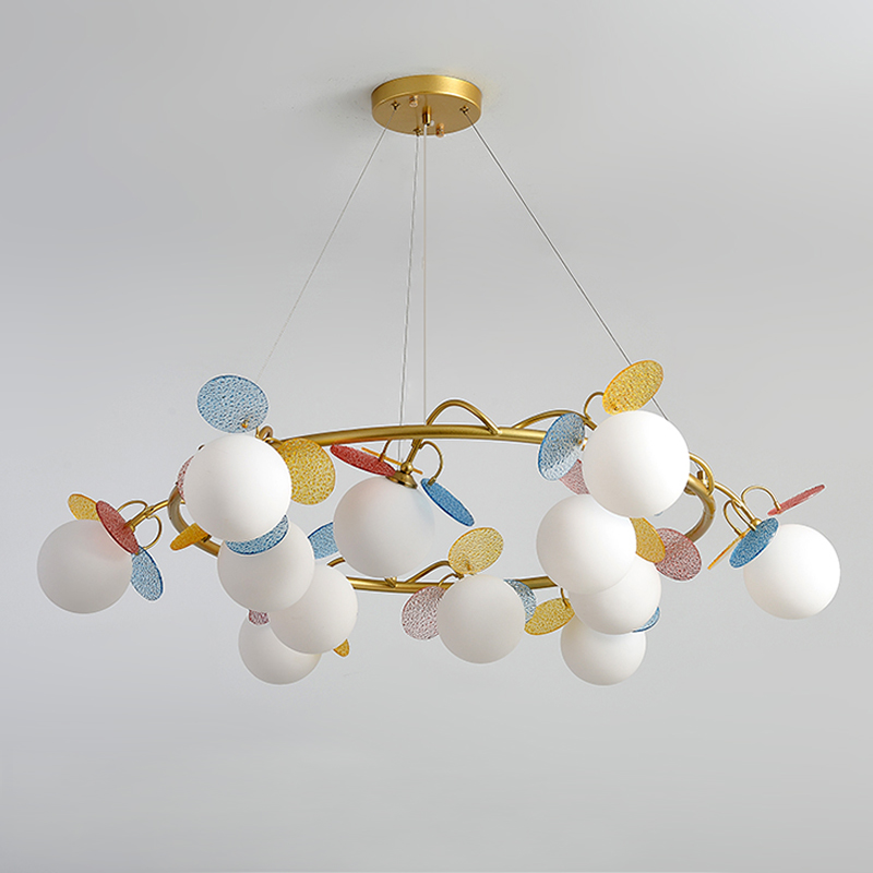 Люстра MATISSE Chandelier glass Золотой Белый Мульти Люстра MATISSE Chandelier glass Золотой Белый Мульти во Владивостоке | Loft Concept