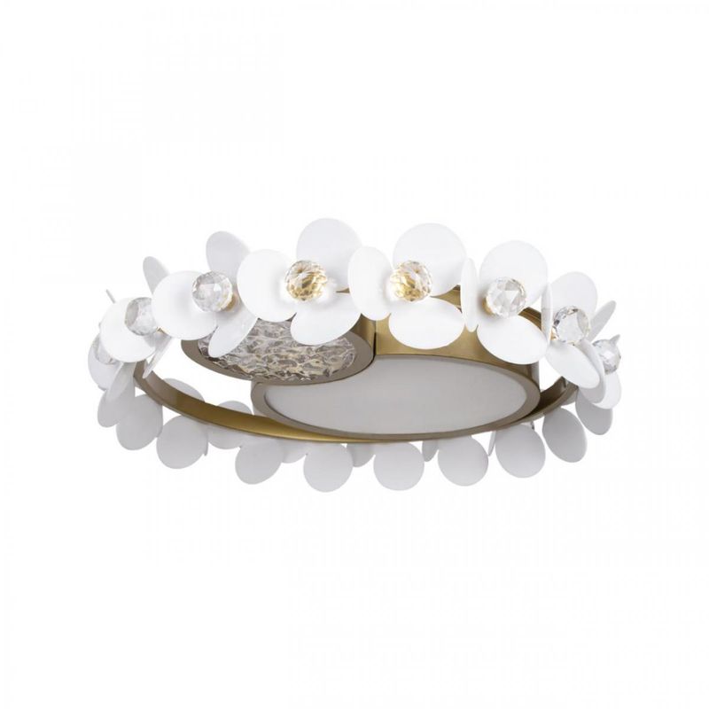 Потолочный светильник Белые Цветы White Flowers Ceiling lamp D 46 Белый Золотой Потолочный светильник Белые Цветы White Flowers Ceiling lamp D 46 Белый Золотой во Владивостоке | Loft Concept