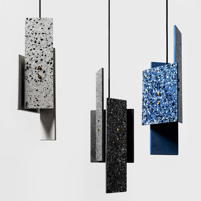 Подвесной светильник Granite Pendant Черный Синий Серый Подвесной светильник Granite Pendant Черный Синий Серый во Владивостоке | Loft Concept