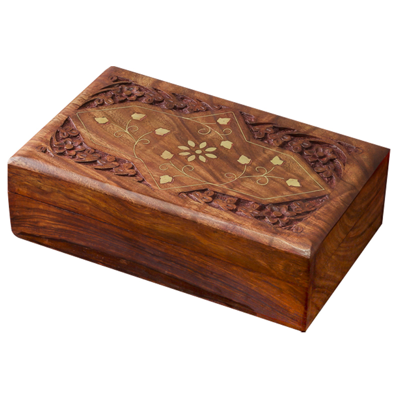 Шкатулка Damini Indian Inlay Box Коричневый Шкатулка Damini Indian Inlay Box Коричневый во Владивостоке | Loft Concept