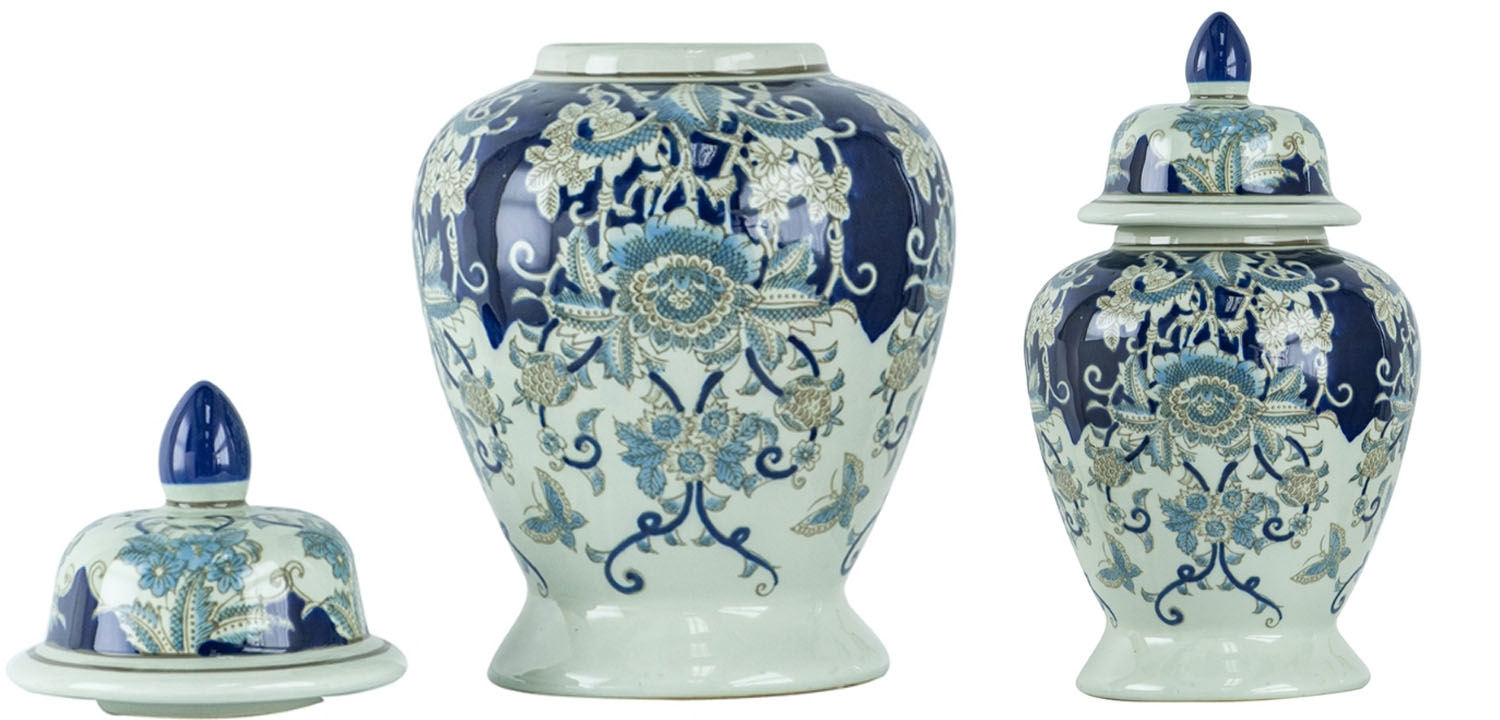 Ваза с крышкой Blue & White Ornament Vase 42 - фото