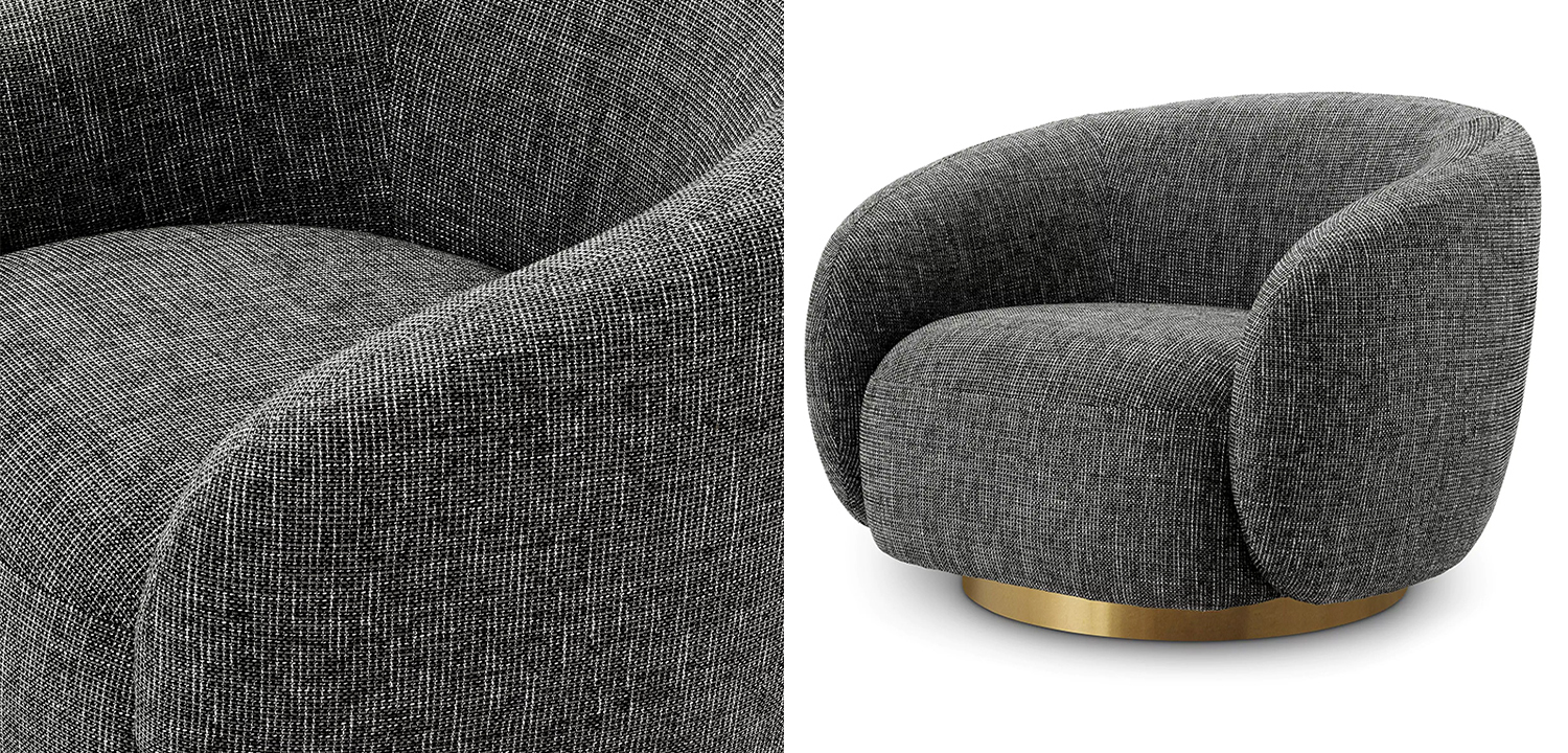 Кресло Eichholtz Swivel Chair Brice Rocat Black - фото №1