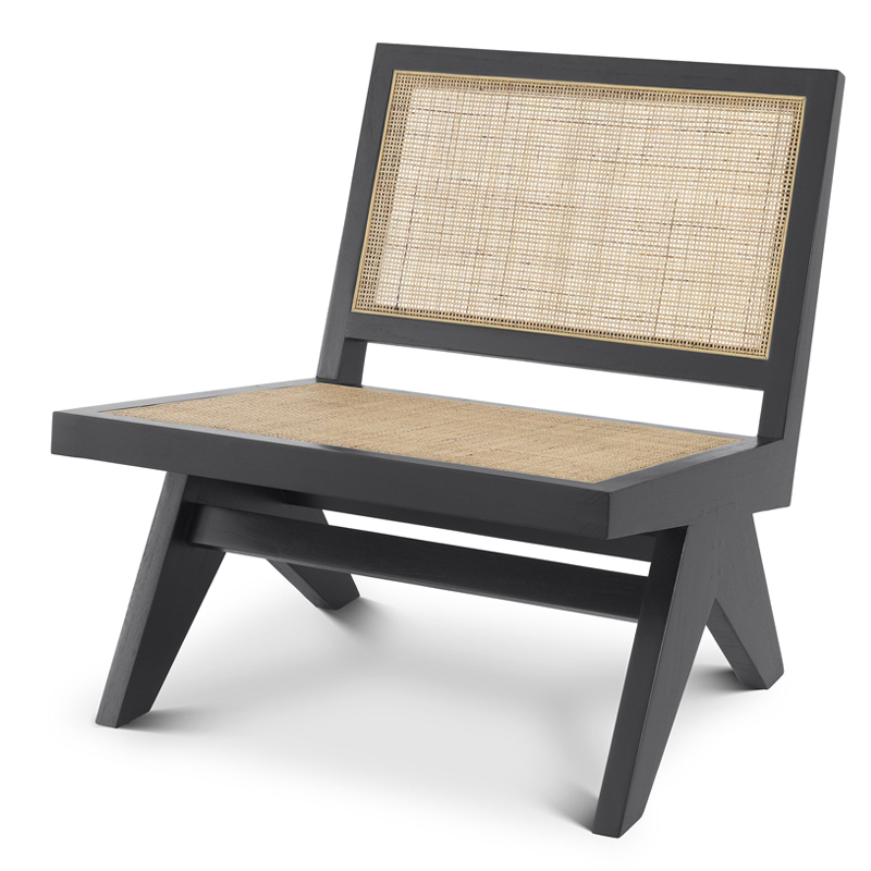 Кресло Eichholtz Chair Romee black Черный Бежевый Кресло Eichholtz Chair Romee black Черный Бежевый во Владивостоке | Loft Concept