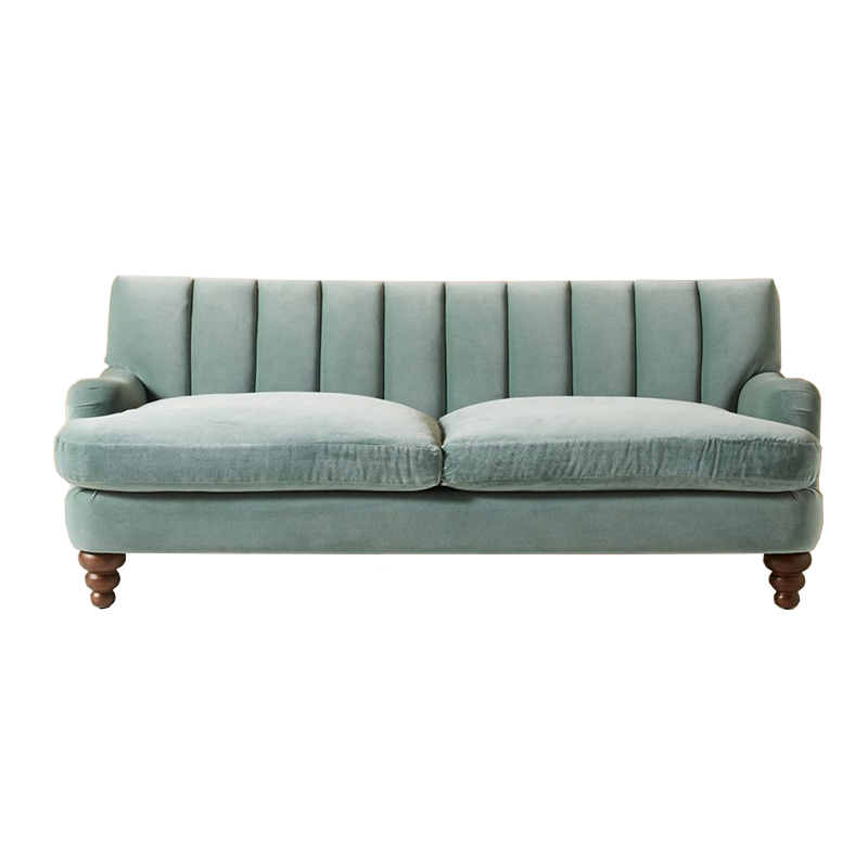Диван Greville Sofa Голубой пастельный Коричневый Диван Greville Sofa Голубой пастельный Коричневый во Владивостоке | Loft Concept