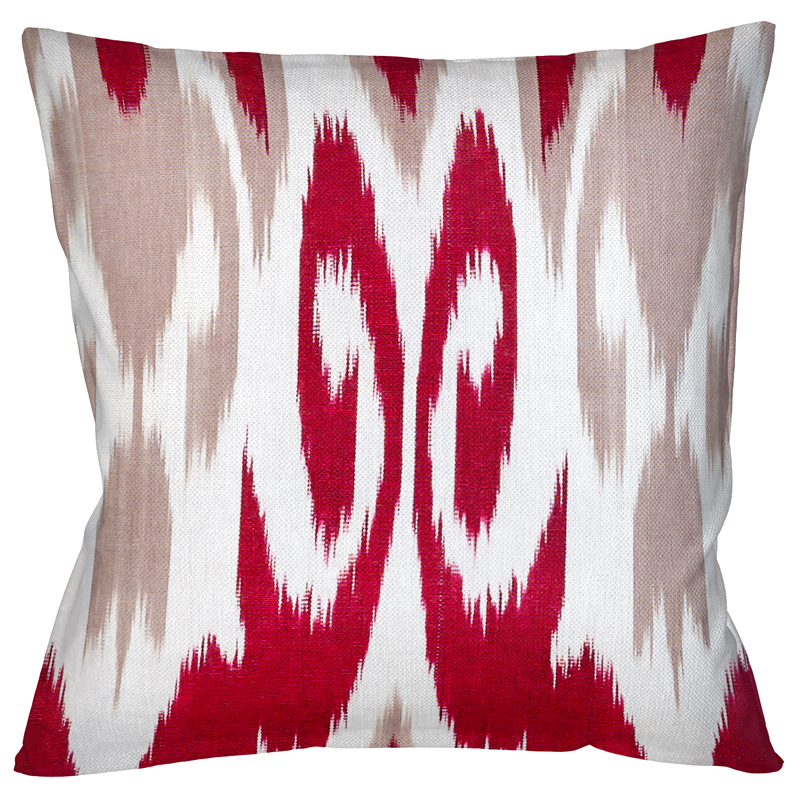 Декоративная подушка Ikat Pattern Красная Красный Белый Декоративная подушка Ikat Pattern Красная Красный Белый во Владивостоке | Loft Concept