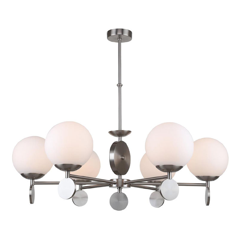 Люстра Kyran Nickel Chandelier 6 Никель Белый во Владивостоке | Loft Concept 