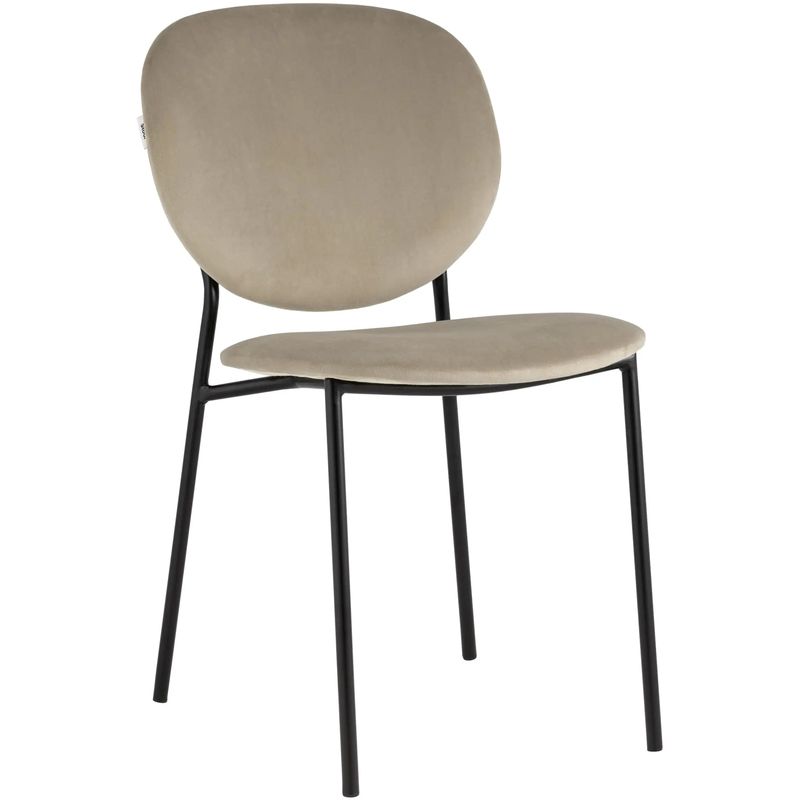 Стул Stanley Chair Бежевый Велюр Бежевый Черный Стул Stanley Chair Бежевый Велюр Бежевый Черный во Владивостоке | Loft Concept