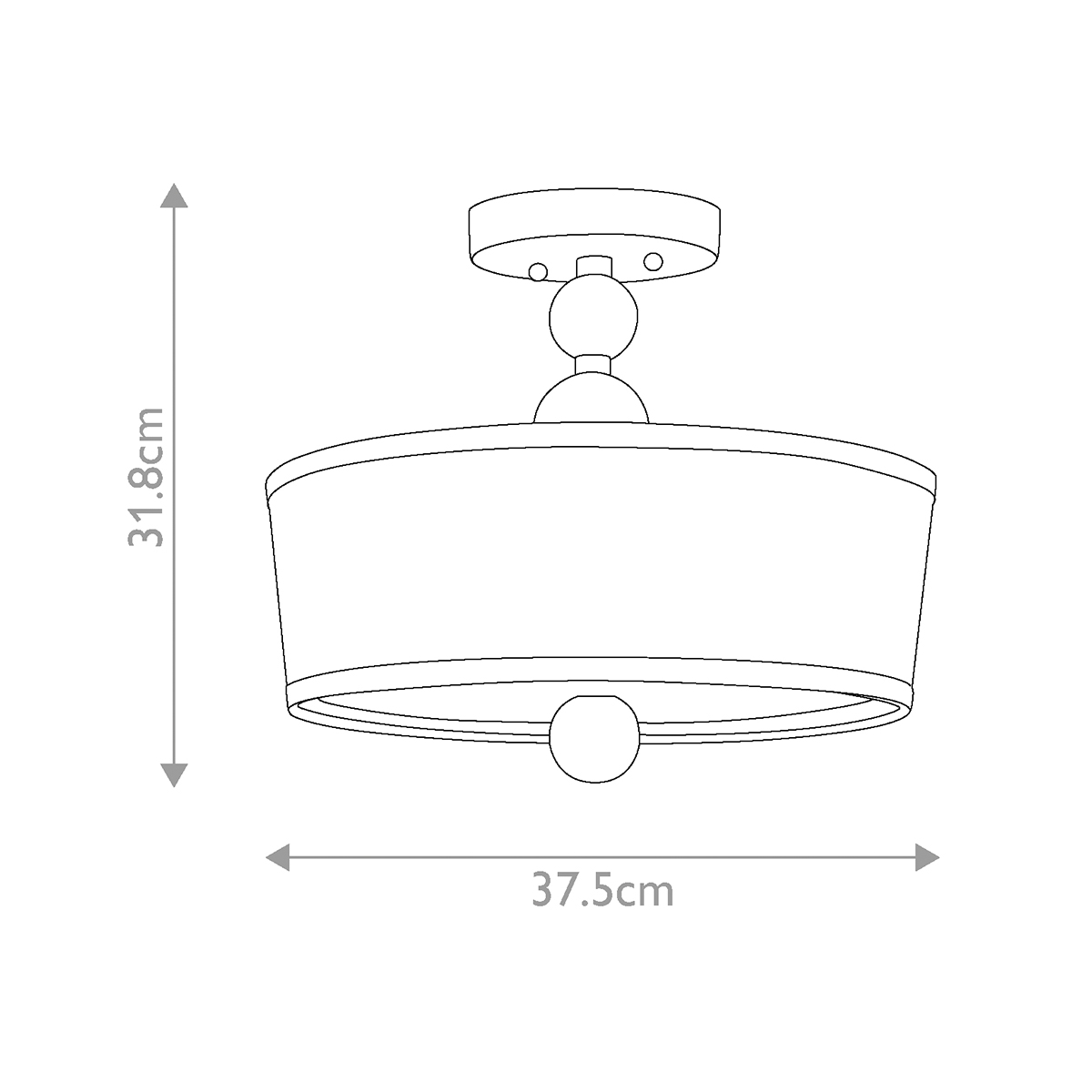 Потолочный светильник с белым цилиндрическим плафоном и шарообразными деталями Hinkley во Владивостоке