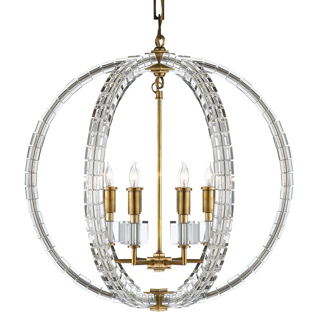 Люстра Radius Pendant Chandelier 6 Light  Латунь Прозрачный во Владивостоке | Loft Concept 