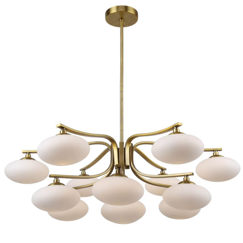Oval Balls Mushrooms Chandelier 13 Brass Латунь Прозрачный белый Oval Balls Mushrooms Chandelier 13 Brass Латунь Прозрачный белый во Владивостоке | Loft Concept