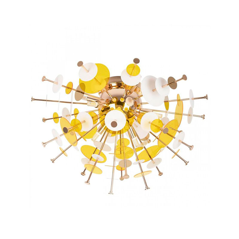 Потолочный светильник Dandelion Yellow диаметр 60 Золотой Белый Желтый Потолочный светильник Dandelion Yellow диаметр 60 Золотой Белый Желтый во Владивостоке | Loft Concept