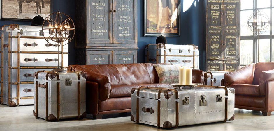 Комод в стиле Лофт RH Richards Polished Aluminum Trunks Chest Комод в стиле Лофт RH Richards Polished Aluminum Trunks Chest - Loft-Concept во Владивостоке