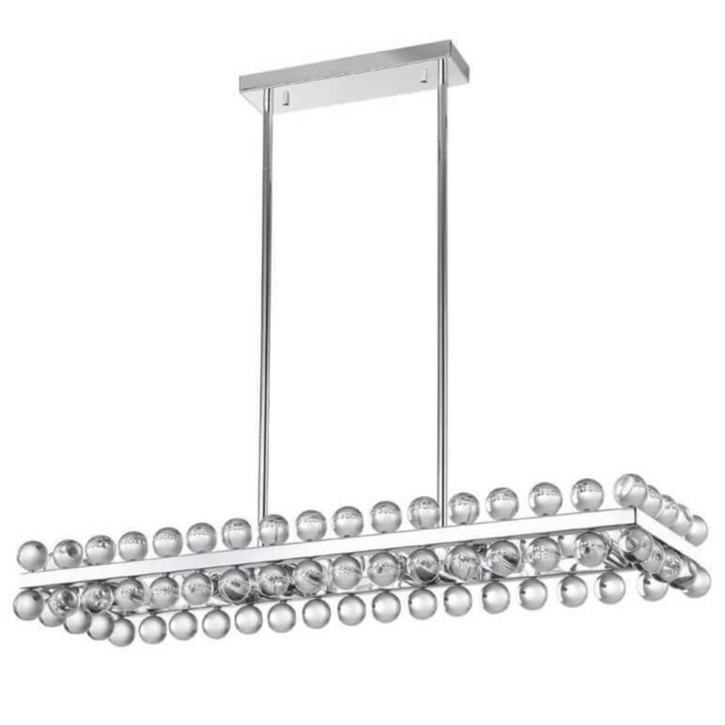 Sacramento Transparent Balls Rectangle Chandelier Хром Прозрачный Sacramento Transparent Balls Rectangle Chandelier Хром Прозрачный во Владивостоке | Loft Concept
