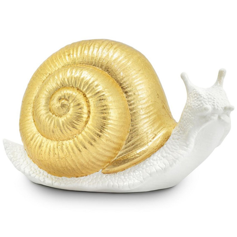 Статуэтка Abhika Snail Bisc. Goldleaf Белый Золотой Статуэтка Abhika Snail Bisc. Goldleaf Белый Золотой во Владивостоке | Loft Concept