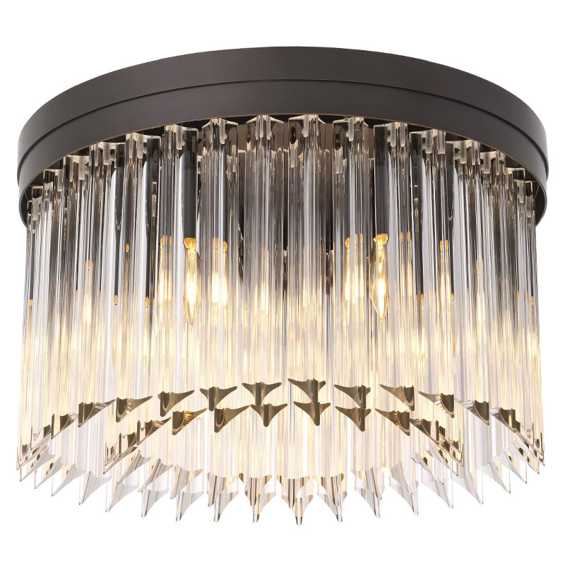 Потолочный светильник Eichholtz Ceiling Lamp Evina Bronze Прозрачное Стекло Темная бронза во Владивостоке | Loft Concept 