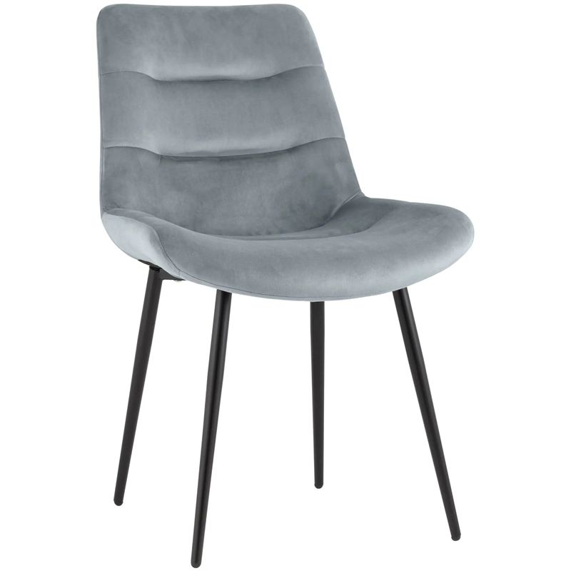Стул Austin Chair Светло-Серый Велюр Светло-серый Черный Стул Austin Chair Светло-Серый Велюр Светло-серый Черный во Владивостоке | Loft Concept