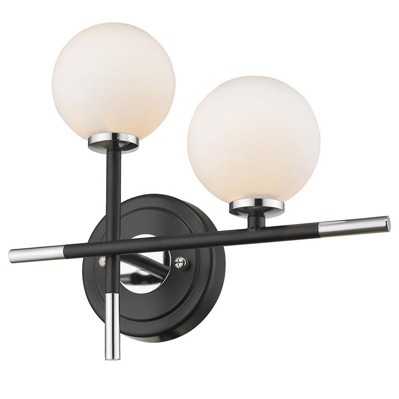 Бра Galant Sconce silver right Серебряный Черный Белое матовое стекло Бра Galant Sconce silver right Серебряный Черный Белое матовое стекло во Владивостоке | Loft Concept