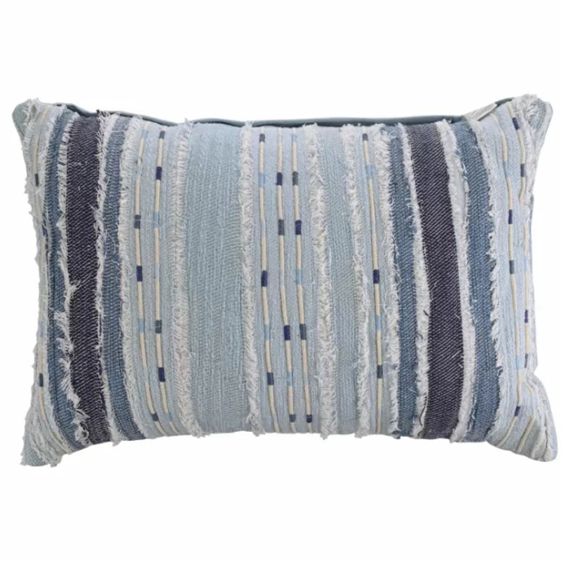 Подушка Blue Ikat stripes Синий Голубой Подушка Blue Ikat stripes Синий Голубой во Владивостоке | Loft Concept