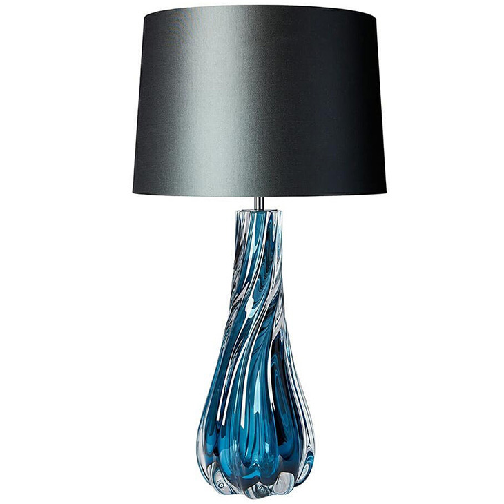 Настольная лампа Naiad Velvet Blue Table Lamp Черный Синий Настольная лампа Naiad Velvet Blue Table Lamp Черный Синий во Владивостоке | Loft Concept